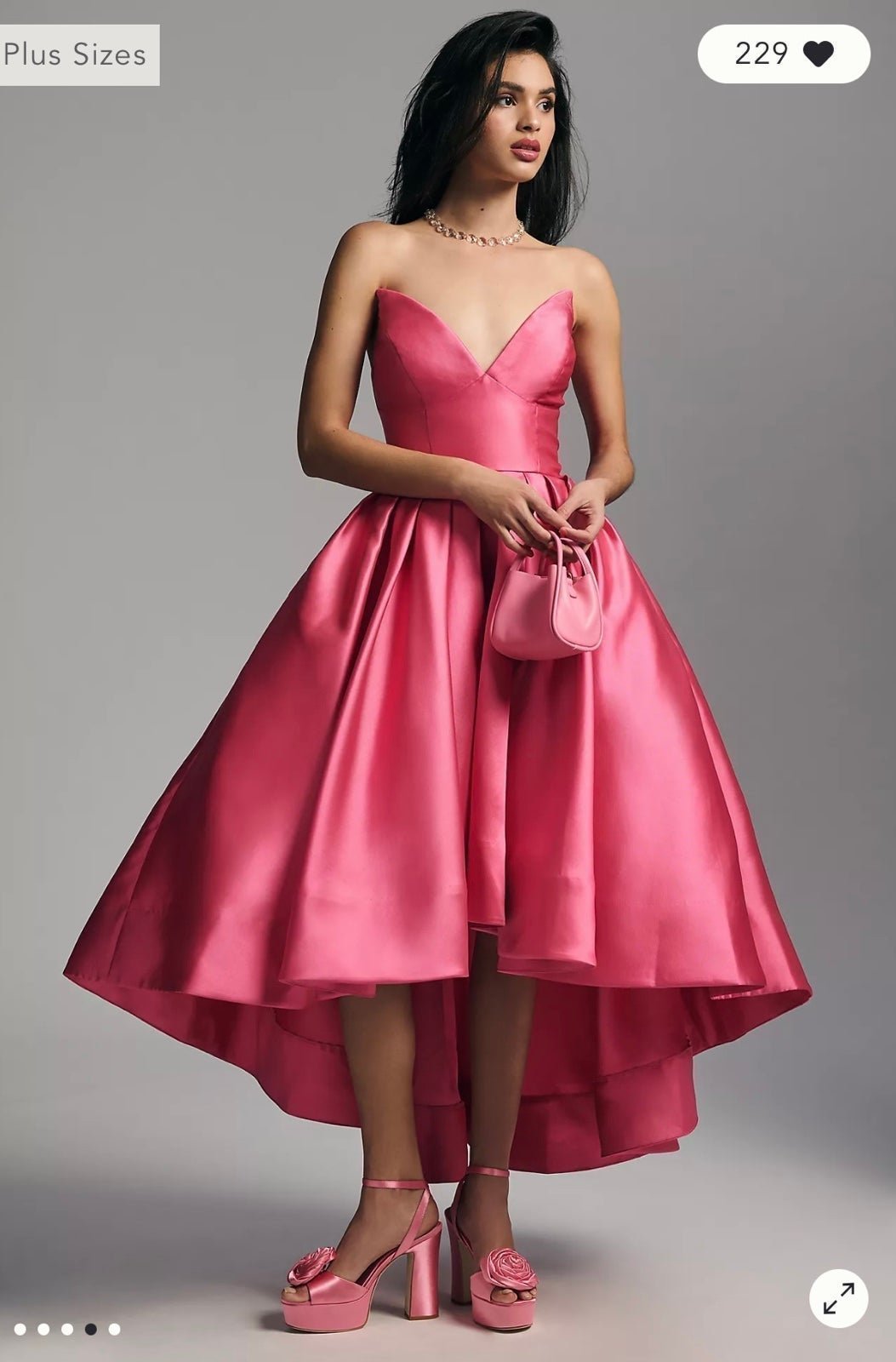 Nwthutch V-Neck Pleated High-Low Gown Dress Sz8p